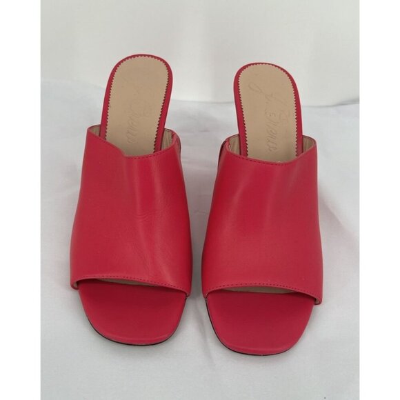 J. Crew Bianca Women’s Wedge Slide Sandals Size 10.5 Fuchsia Hot Pink Leather - Picture 3 of 13